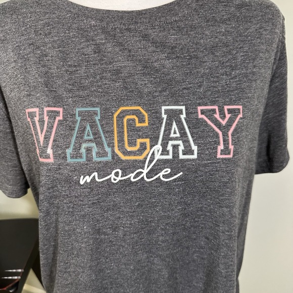 SHEIN Vacay Mode Tee‎ Top XL Dark Gray - Picture 1 of 5